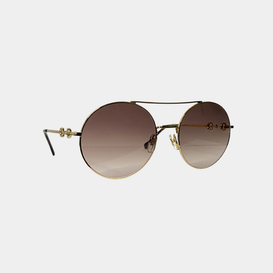 Gucci Round Sunglasses - Brown/Gold