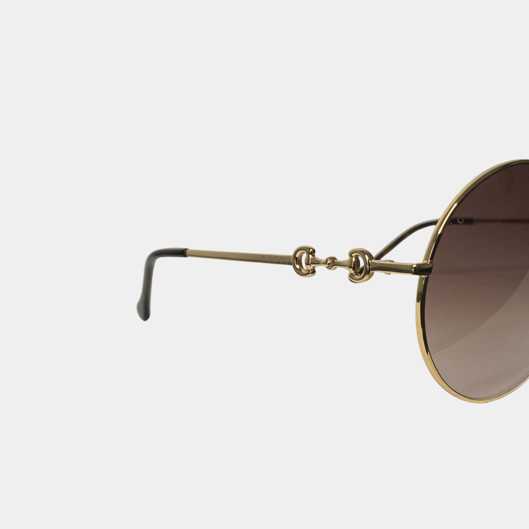 Gucci Round Sunglasses - Brown/Gold